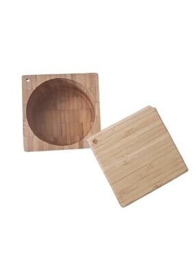 Core Wood Salt Cellar Magnetic Lid Acacia Spice Container Kitchen Storage Box